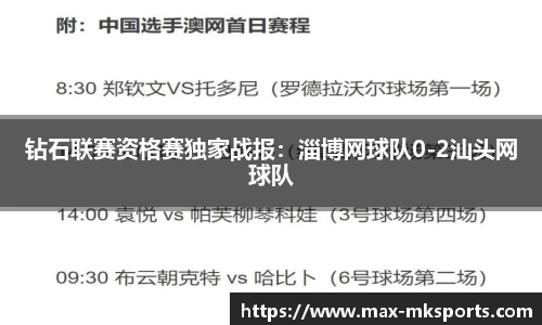 钻石联赛资格赛独家战报：淄博网球队0-2汕头网球队