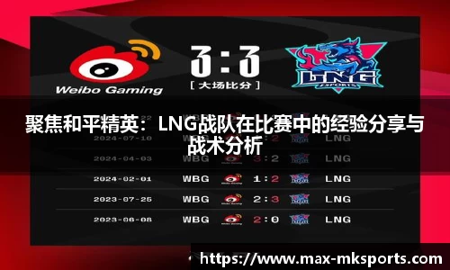 聚焦和平精英：LNG战队在比赛中的经验分享与战术分析